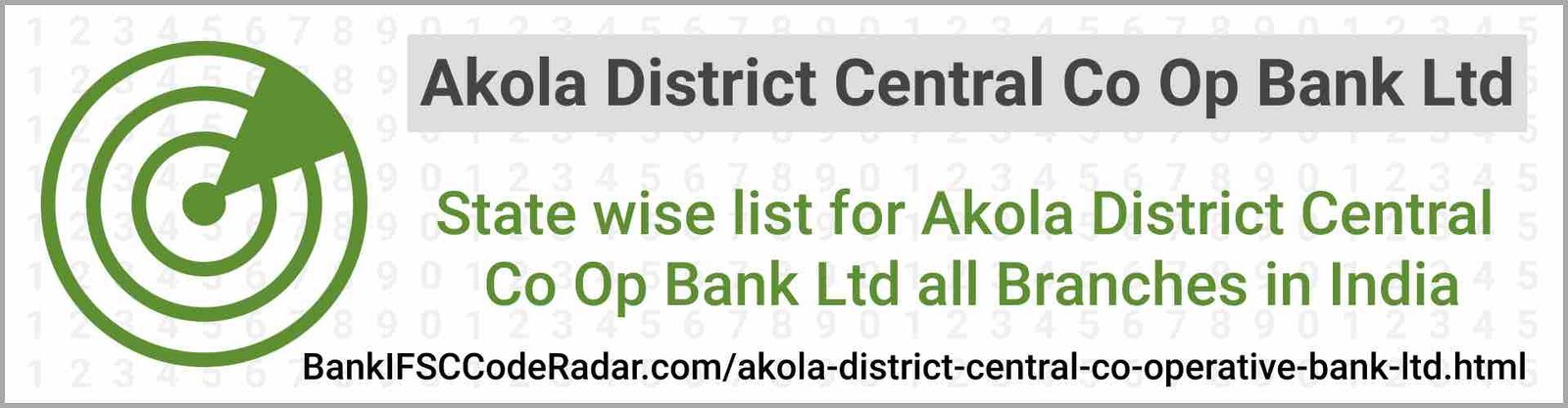 Akola District Central Co Operative Bank Ltd All Branches India