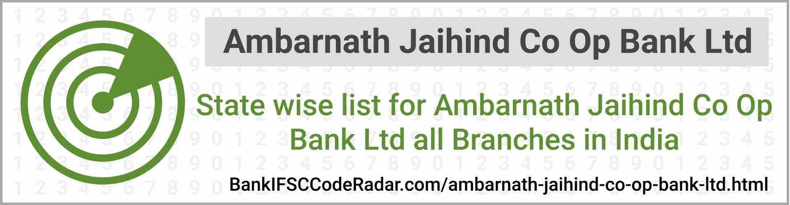 Ambarnath Jaihind Co Op Bank Ltd All Branches India