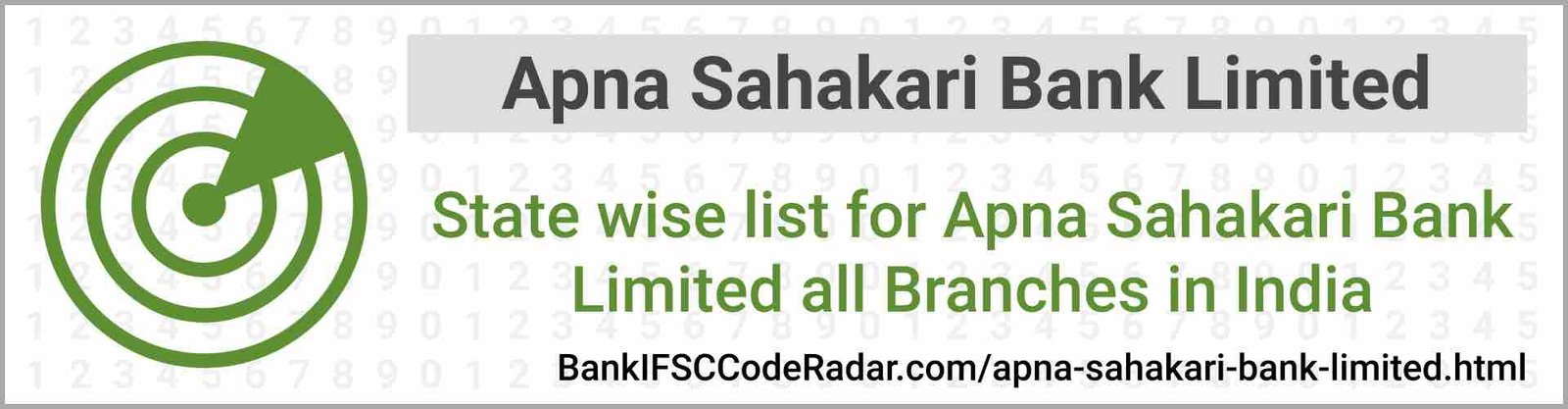 Apna Sahakari Bank Limited All Branches India