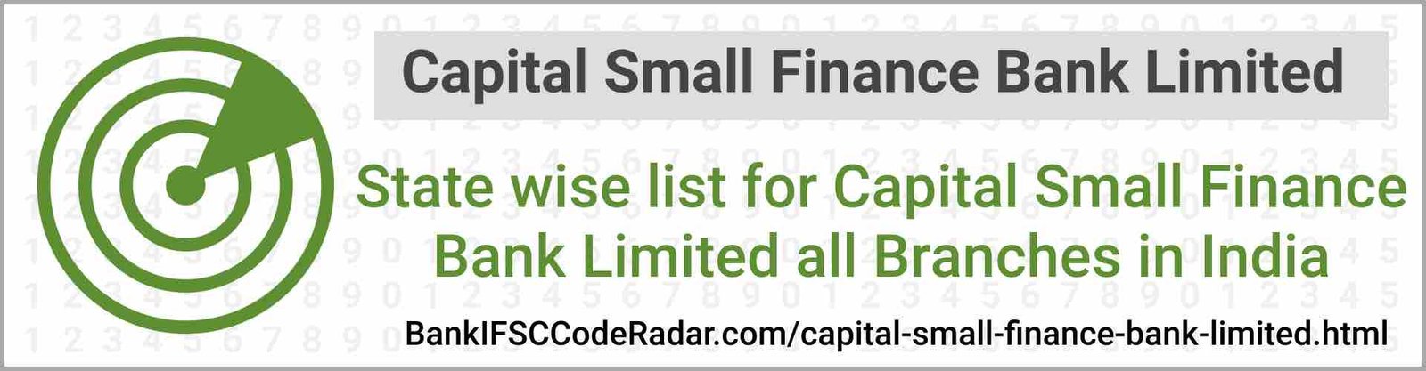 Capital Small Finance Bank Limited All Branches India