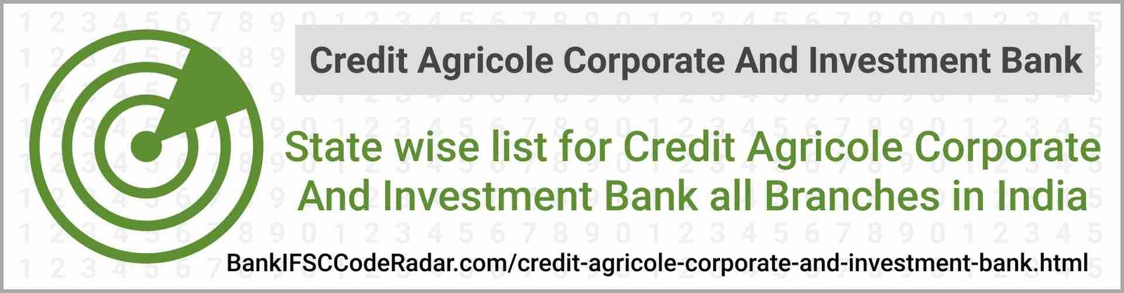 Credit Agricole Corporate And Investment Bank All Branches India