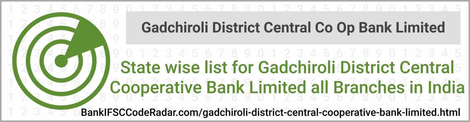 Gadchiroli District Central Cooperative Bank Limited All Branches India