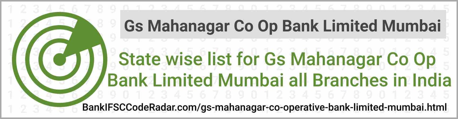 Gs Mahanagar Co Operative Bank Limited Mumbai All Branches India