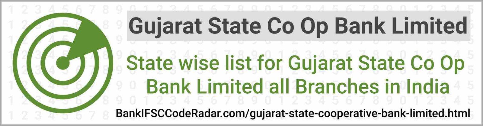 Gujarat State Cooperative Bank Limited All Branches India