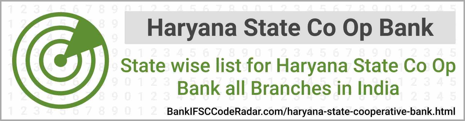 Haryana State Cooperative Bank All Branches India