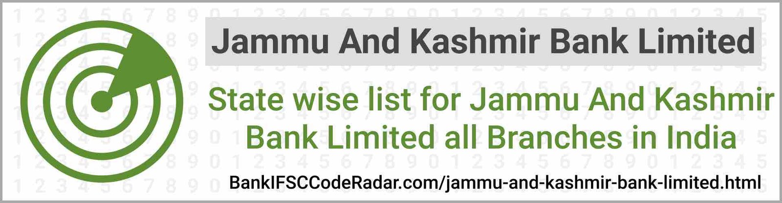 Jammu And Kashmir Bank Limited All Branches India