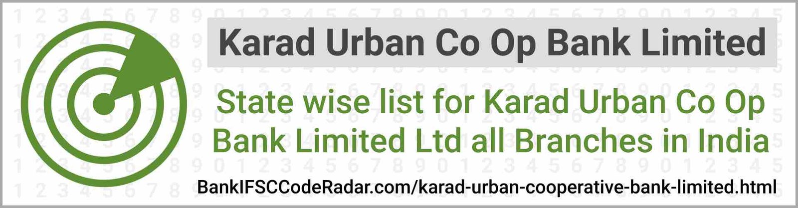 Karad Urban Cooperative Bank Limited All Branches India