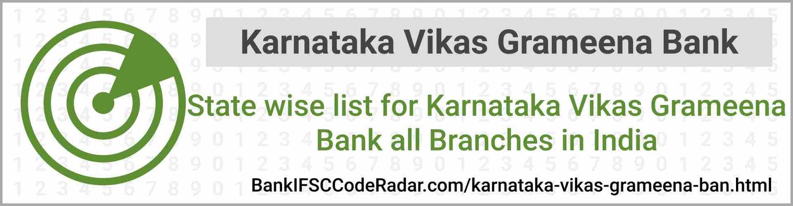 Karnataka Vikas Grameena Bank All Branches India