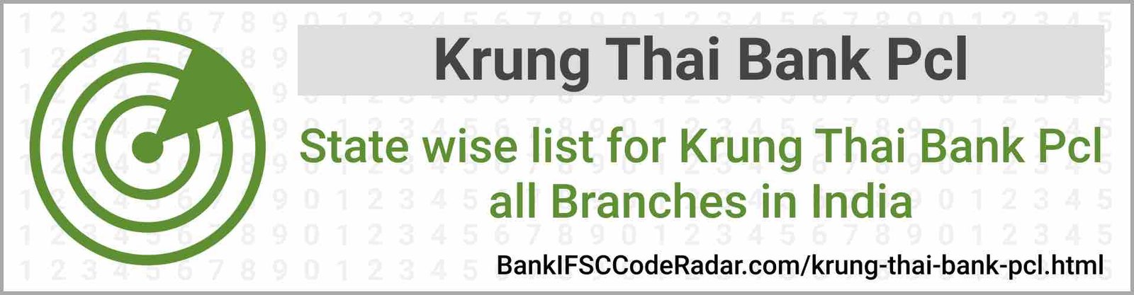 Krung Thai Bank Pcl All Branches India