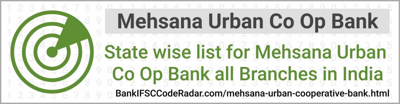 Mehsana Urban Cooperative Bank All Branches India