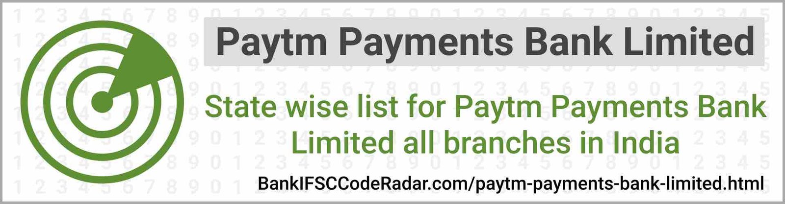 Paytm Payments Bank Limited All Branches India