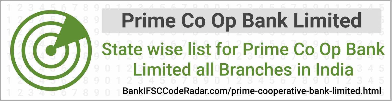 Prime Cooperative Bank Limited All Branches India