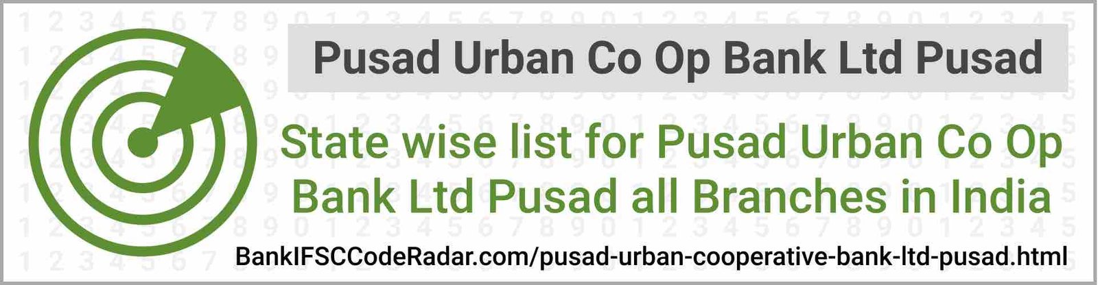 Pusad Urban Cooperative Bank Ltd Pusad All Branches India