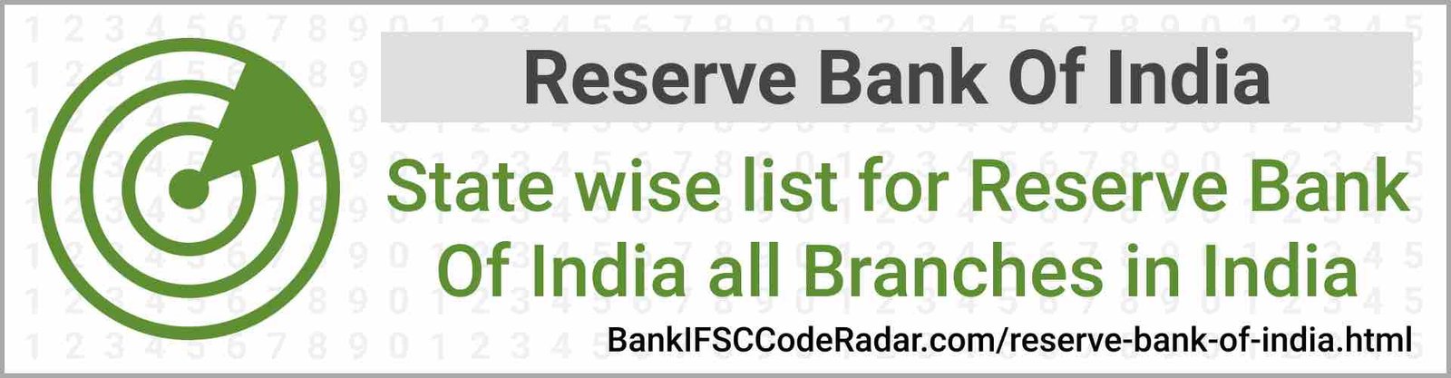 Reserve Bank Of India All Branches India