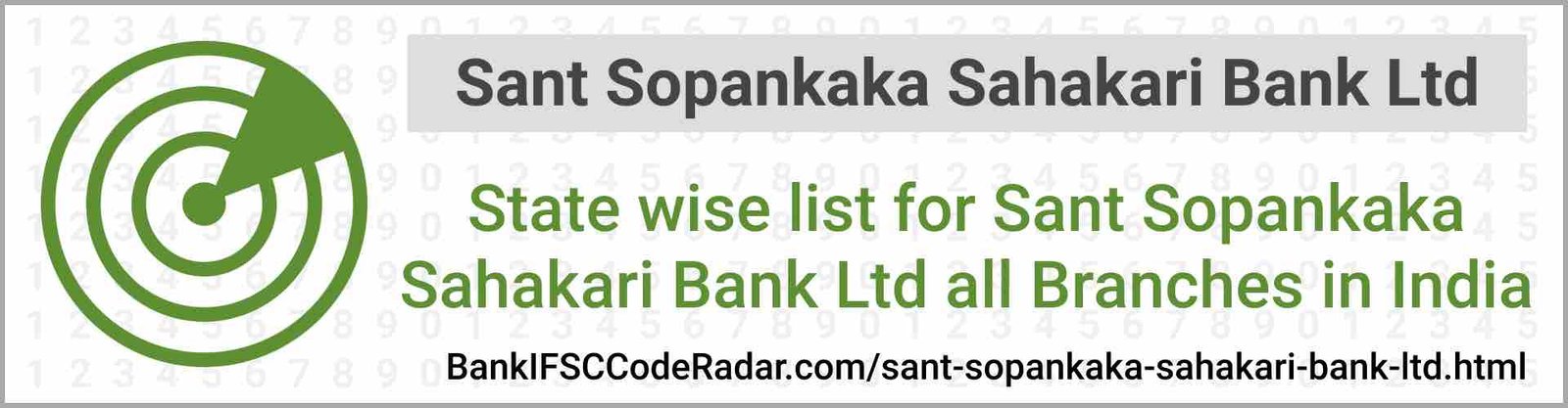 Sant Sopankaka Sahakari Bank Ltd All Branches India