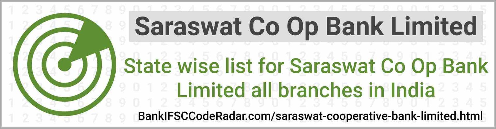 Saraswat Cooperative Bank Limited All Branches India