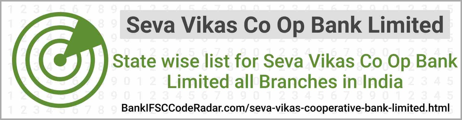 Seva Vikas Cooperative Bank Limited All Branches India