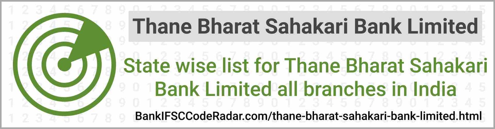 Thane Bharat Sahakari Bank Limited All Branches India