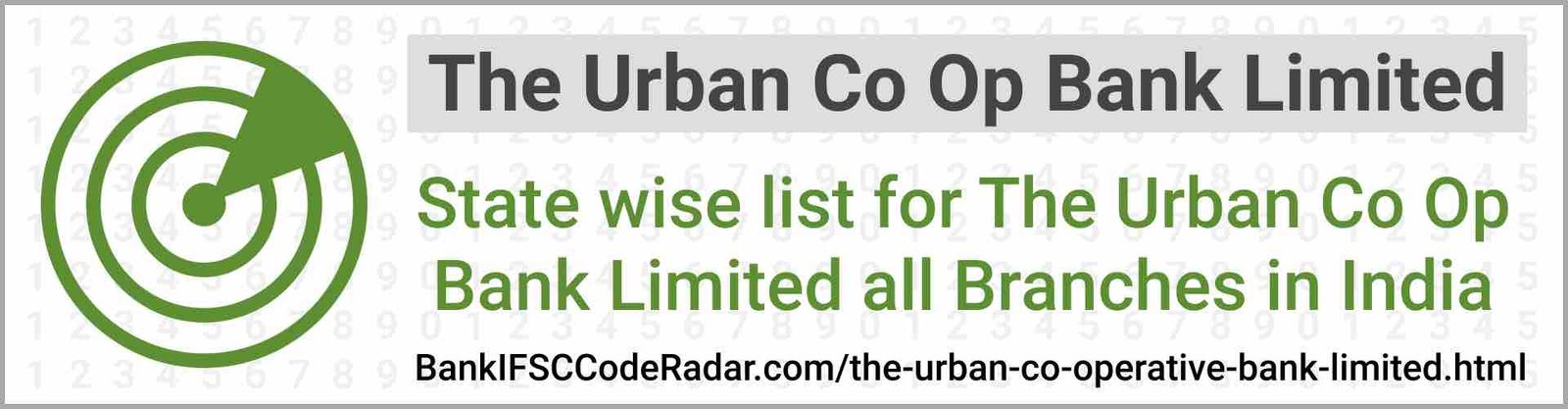 The Urban Co Operative Bank Limited All Branches India