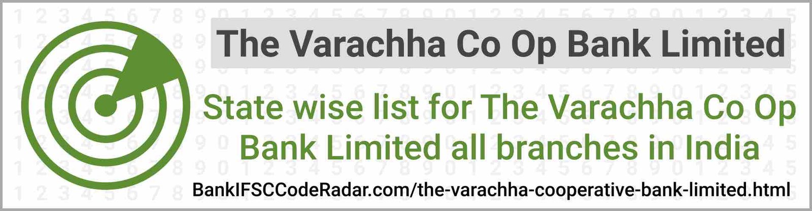 The Varachha Cooperative Bank Limited All Branches India