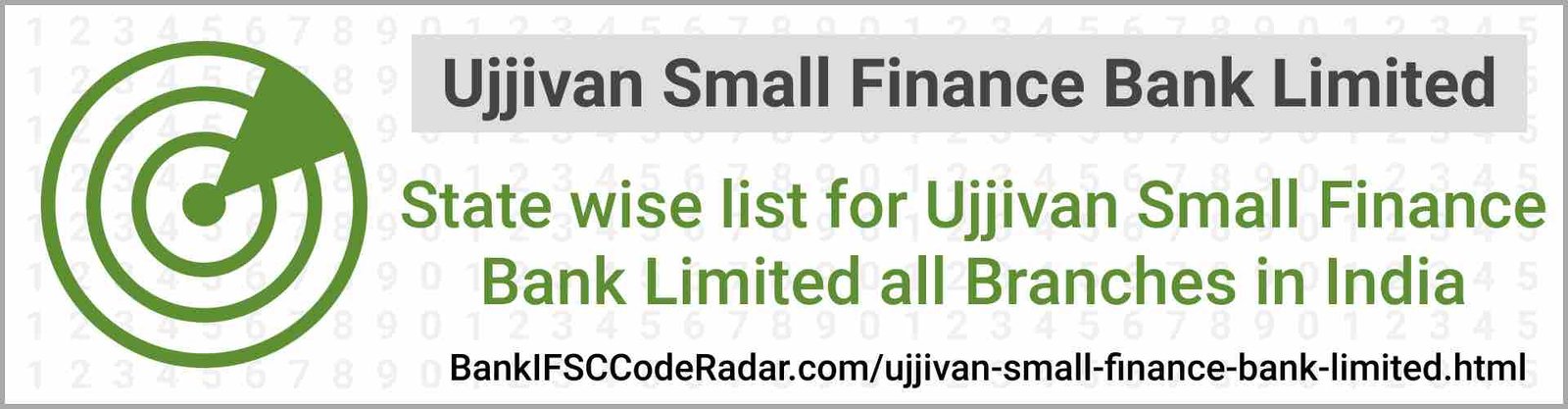 Ujjivan Small Finance Bank Limited All Branches India