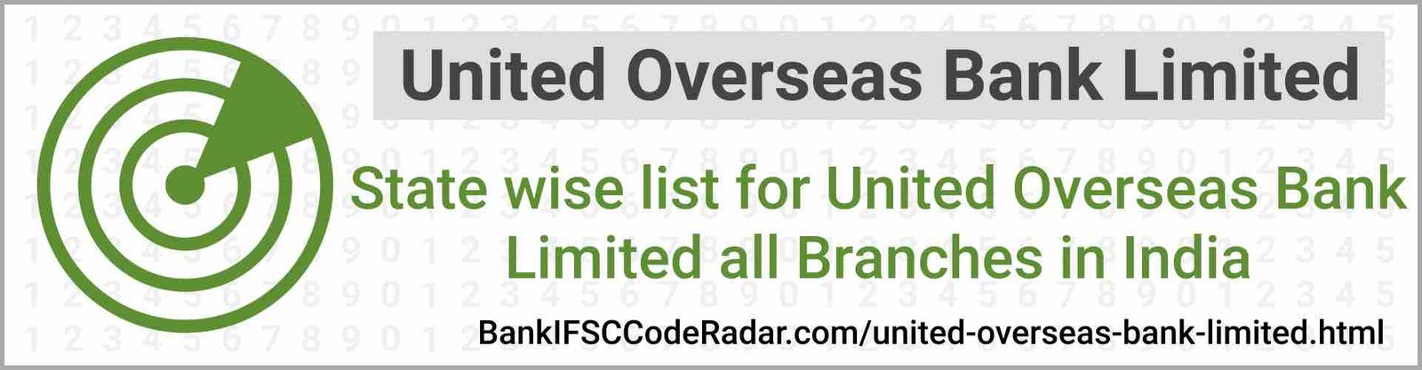 United Overseas Bank Limited All Branches India