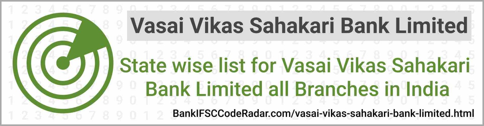 Vasai Vikas Sahakari Bank Limited All Branches India